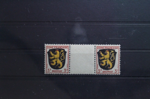 Fr. Zone Allgemeine Ausgabe 2 ZW postfrisch als Zwischenstegpaar #UK806