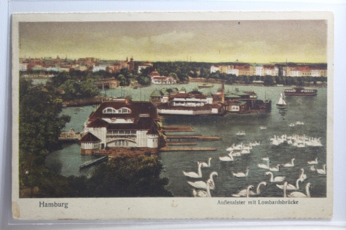 AK Hamburg Außenalster mit Lombardsbrücke ungebraucht #PI300
