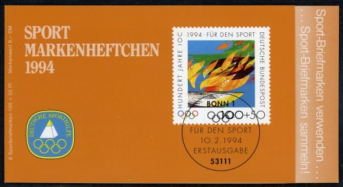 Bund Sport Markenheftchen 1719 gestempelt Olympia #HL085