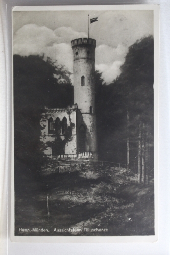 AK Hann. Münden Aussichtsturm Tillyschanze gebraucht #PI362