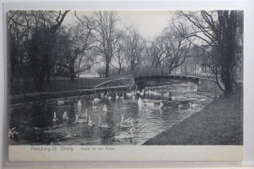 AK Hamburg-St. Georg Partie an der Alster ungebraucht #PI389