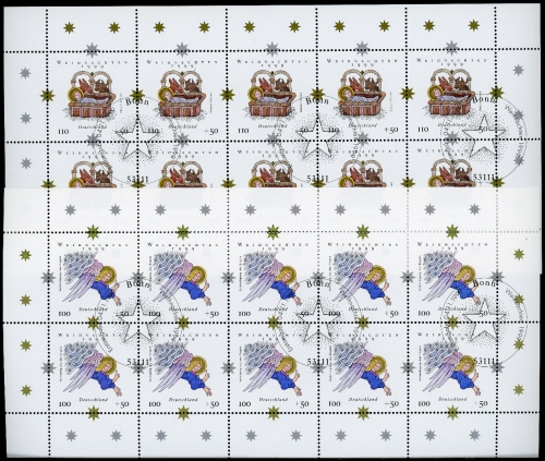 Bund Zehnerbogen 2084-2085 Bonn, Weihnachten Ersttagssonderstempel #IT705