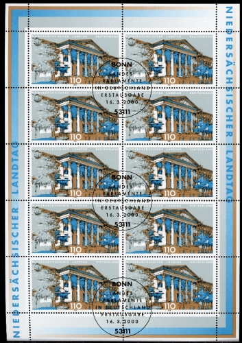 BRD 2104 Zehnerbogen Bonn Ersttagssonderstempel #GQ432
