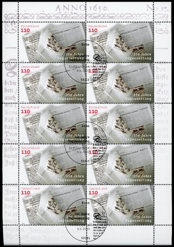 Bund Zehnerbogen 2123 Bonn Ersttagssonderstempel #IT709