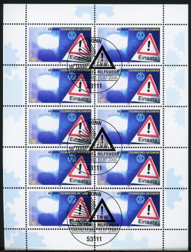 Bund Zehnerbogen 2125 Bonn Ersttagssonderstempel #IT710