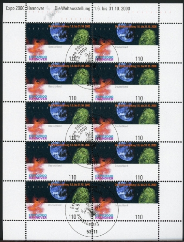 BRD 2130 Zehnerbogen Bonn Ersttagssonderstempel #GQ423