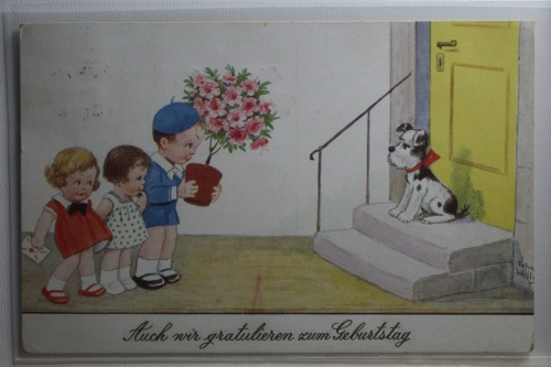 AK Deutschland Grußkarte 1937 gebraucht #PI397