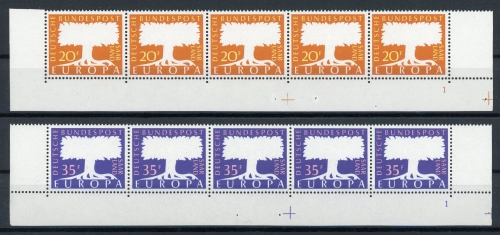 Saarland 5er Streifen 402-403 postfrisch FN/ Formnummer 1 #IT806