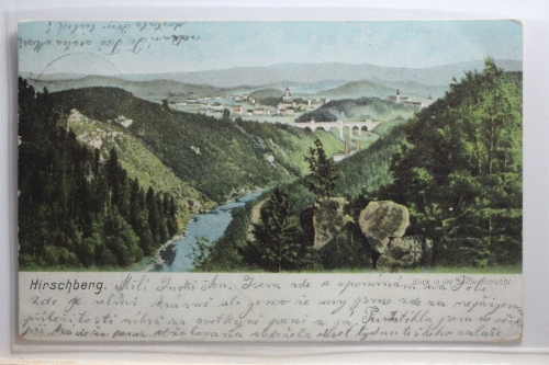 AK Hirschberg Blick in die Sattlerschlucht 1904 gebraucht #PI460
