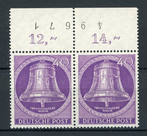 Berlin waag. Paar Oberrand 105 postfrisch Bogenzählnummer #IT822
