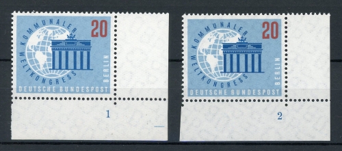 Berlin 189 postfrisch FN/ Formnummer 1+2, Bogenrand dgz #IT923