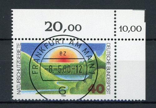 Bund 1052 KBWZ gestempelt Frankfurt, Original-Gummi, ungefaltet #IU612