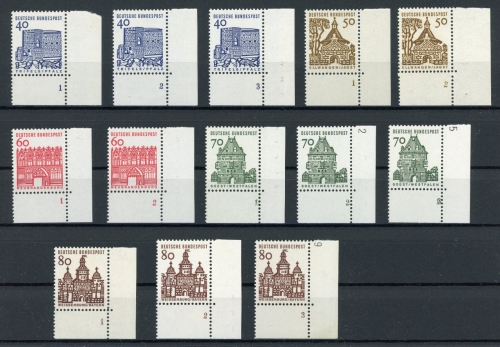 Bund 457-461 postfrisch sämtliche FN/ Formnummer #IY147