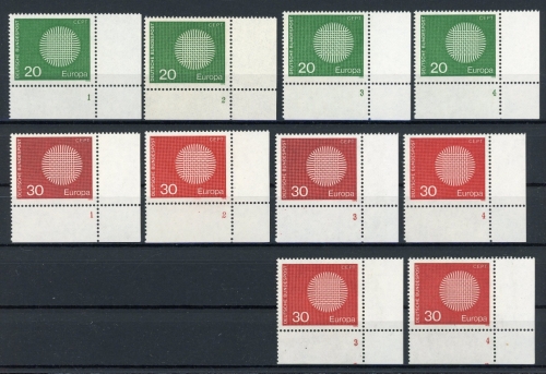 Bund 620-621 postfrisch FN/ Formnummer 1-4 #IY155