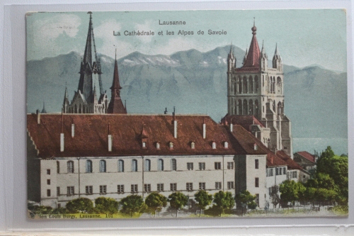 AK Lausanne La Cathédrale et les Alpes de Savoie 1906 gebraucht #PI576