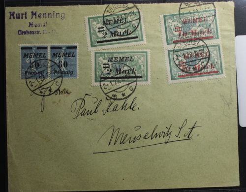Memel auf Brief als Mischfrankatur #BA881