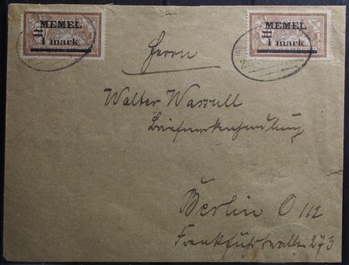 Memel 2x 26 auf Brief als Mehrfachfrankatur #BA961