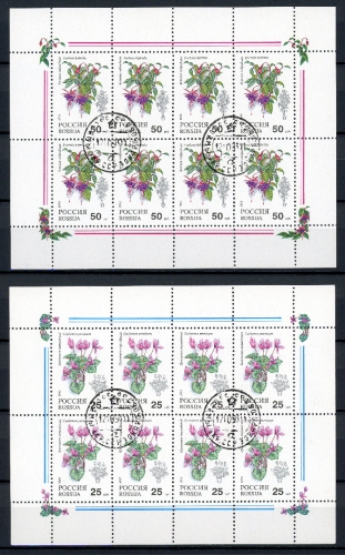 Russland Kleinbogen 298-299 gestempelt Blumen #HX210