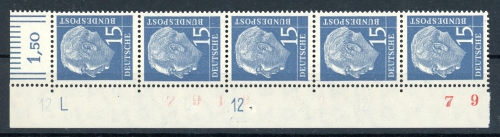 Bund 184 y DZ 12 mit Kennbuchstabe L postfrisch #IT781