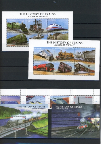 Gambia 4509-4512, KB 4513-4524, Block 572-573 postfrisch Eisenbahn #IM275