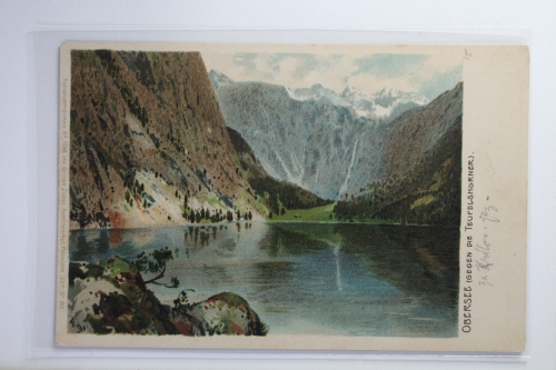 AK Obersee (Gegen die Teufelshörner) Künstlerkarte ungebraucht #PI814