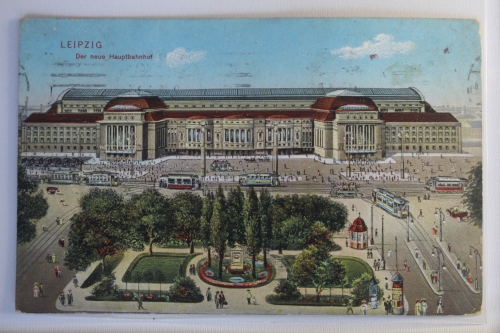 AK Leipzig Der neue Hauptbahnhof 1915 gebraucht #PJ119