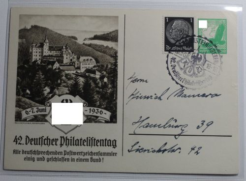 Deutsches Reich 529 als Ganzsache 42. Deutscher Philatelistentag #BB605