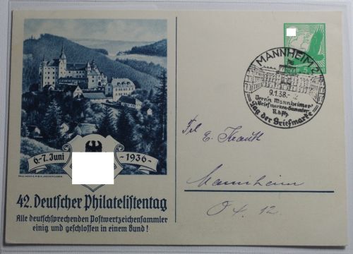 Deutsches Reich 529 als Ganzsache 42. Deutscher Philatelistentag #BB607