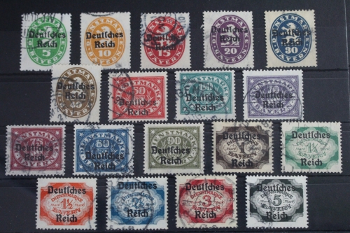 Deutsches Reich Dienstmarken 34-51 gestempelt
