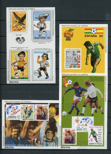 Bolivien LOT Block 98-99, 128-29 postfrisch Fußball #JE779