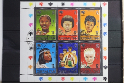 Gibraltar Block 6 mit 395-400 gestempelt