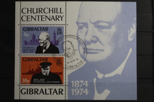 Gibraltar Block 1 mit 319-320 gestempelt