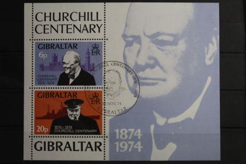 Gibraltar Block 1 mit 319-320 gestempelt