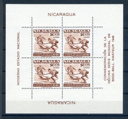 Nicaragua Block 21 postfrisch Baseball #JK358