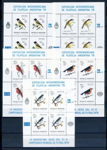 Argentinien Kleinbögen 1347-1351 postfrisch Vögel #JK390
