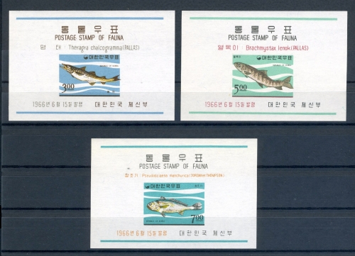 Korea Süd Block 229-31 postfrisch Fische #JK422