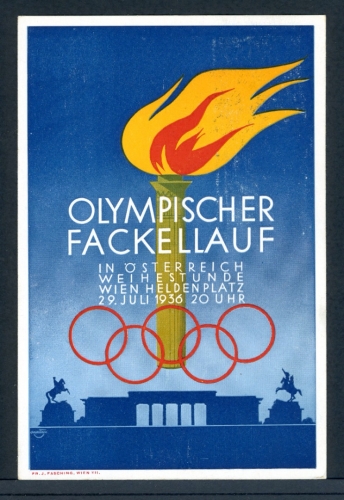 AK Propagandakarte Olympischer Fackellauf 1936 gebraucht #JM143