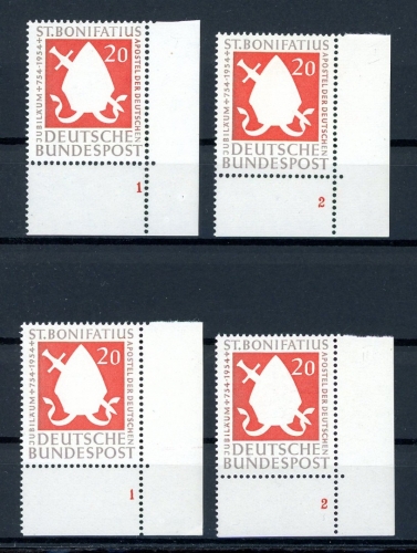 Bund 4x 199 postfrisch Formnummer 1+2, versch. Typen #JM154
