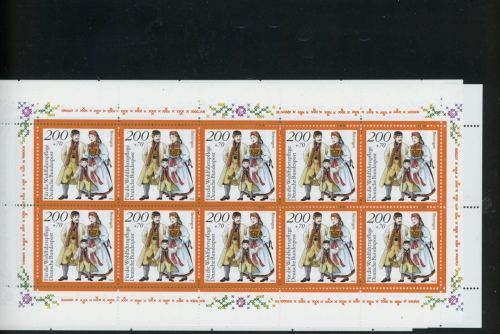 Bund Zehnerbogen 1757-1761 postfrisch Trachten #JK536