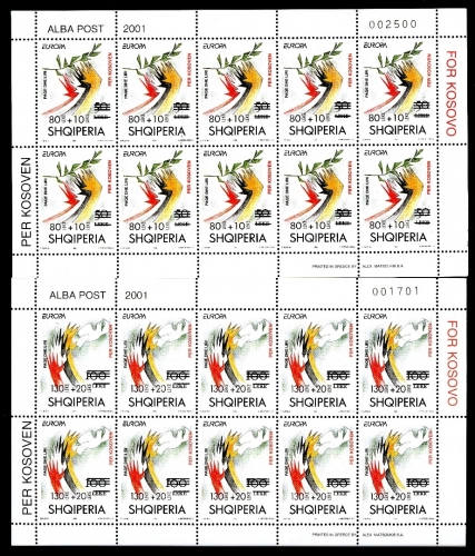 Albanien Kleinbögen 2784-2785 postfrisch Kosovo Hilfe #JM195