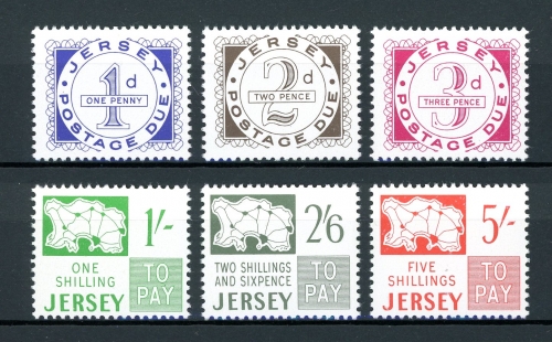 Jersey Portomarken 1-6 postfrisch