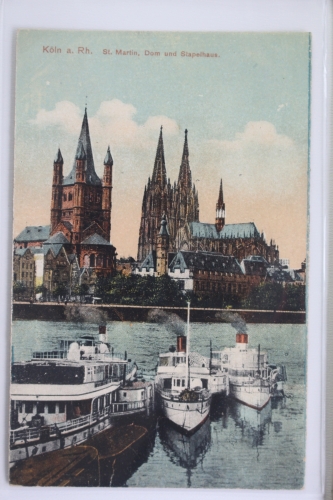 AK Köln am Rhein St. Martin, Dom und Stapelhaus ungebraucht #PJ872