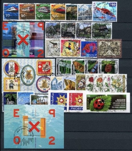 Schweiz Jahrgang 2002 Ersttagssonderstempel #JM321