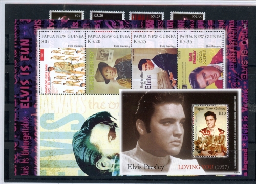 Papua Neuguinea 1208-1211, Block 41-42 postfrisch Elvis Presley #JK967