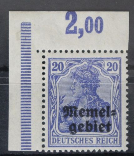 Memel 4P OR postfrisch als Eckrand #VT951