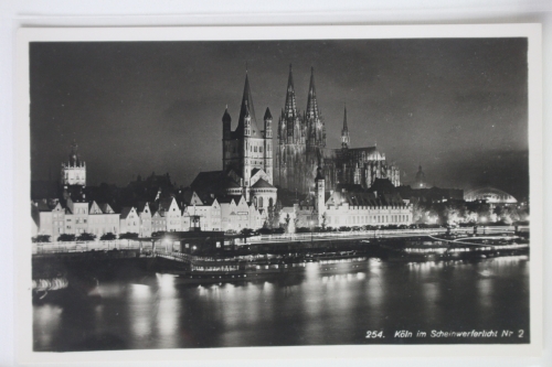 AK Köln am Rhein im Scheinwerferlicht Nr. 2 ungebraucht #PJ935