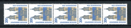 Bund Rollenmarken 5er Streifen 1665 R I postfrisch