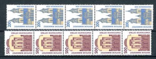 Bund Rollenmarken 5er Streifen 1665 + 1679 R I postfrisch