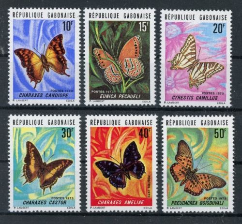 Gabun 494-499 postfrisch Schmetterlinge #JL238