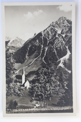 AK Mittelberg mit Zwölferhorn 2210 m u. Schafalpkopf 2273 m gebraucht #PK126